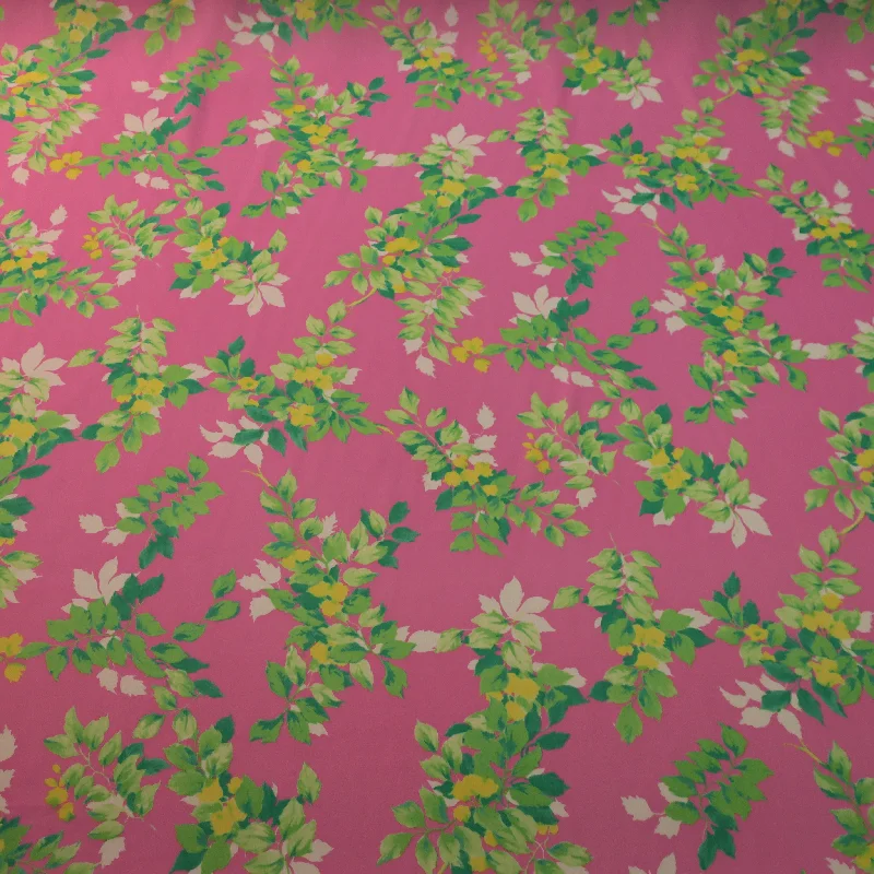 Price Smash Green and Ivory Floral Printed Silk Chiffon Fabric