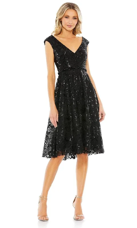 TIME-Limited Offer Mac Duggal A68012 - Knee Length Sequined Dress