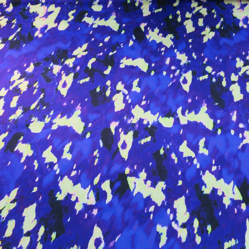 Special Price Purple and Yellow Abstract Silk Charmeuse