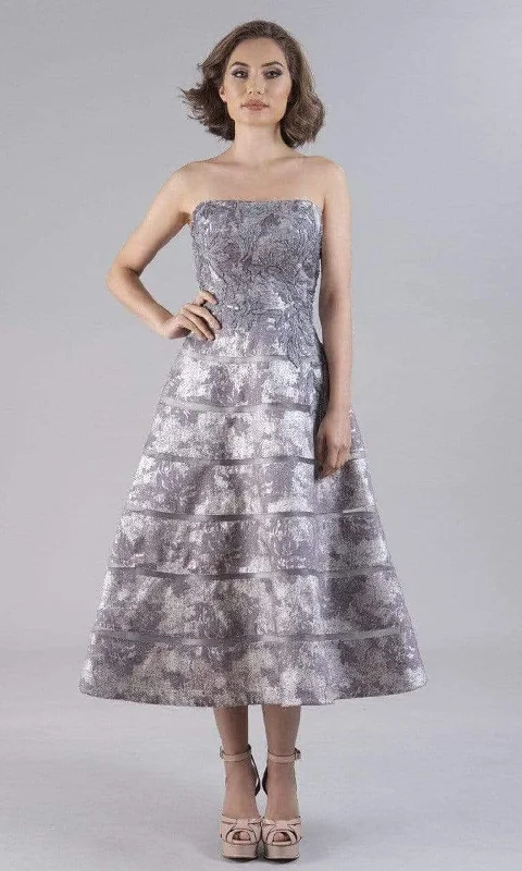 Price Cut Feriani Couture - 20517 Tea Length Embroidered A-Line Dress