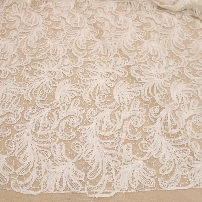 Buy More, Save More Off White Floral Embroidered Lace