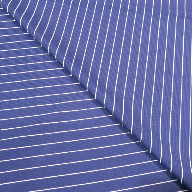 Take Advantage Blue with White Stripes Seersucker Ermenegildo Zegna Cloth Suiting Fabric Take Advantage Blue with White Stripes Seersucker Ermenegildo Zegna Cloth Suiting Fabric