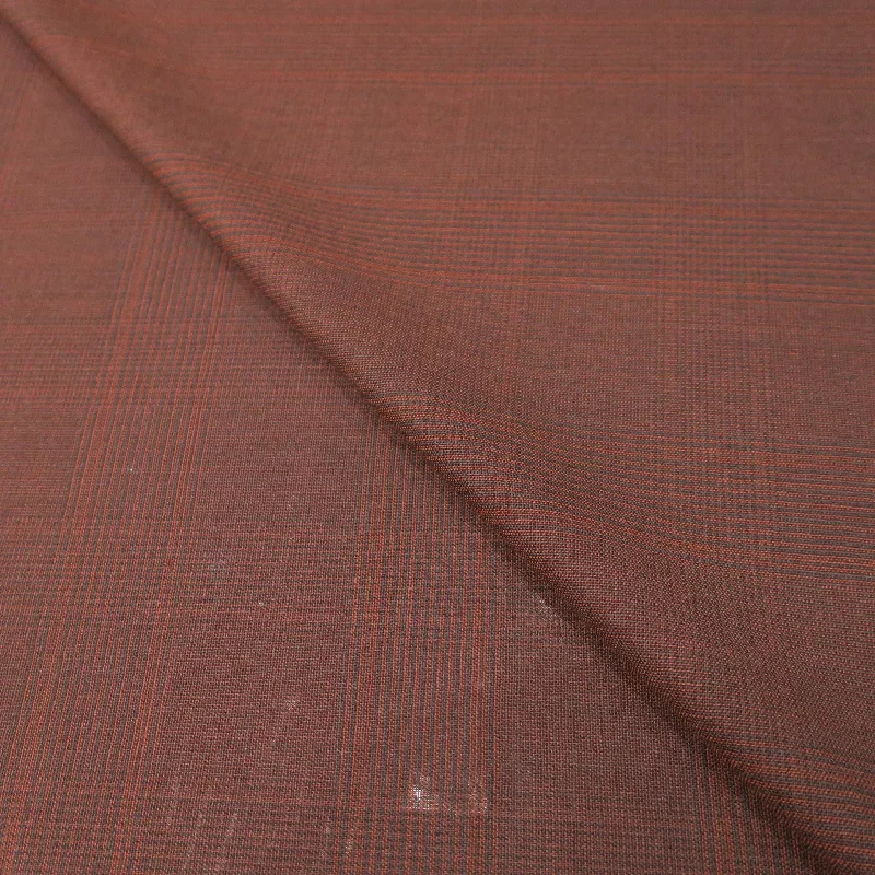 Fantastic Offers Brown Glen Check Zelander Extrafine Wool Loro Piana Fabric