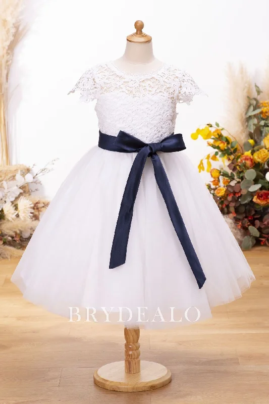 Massive Deals Cute Lace Flower Tea Length Flower Girl Dress