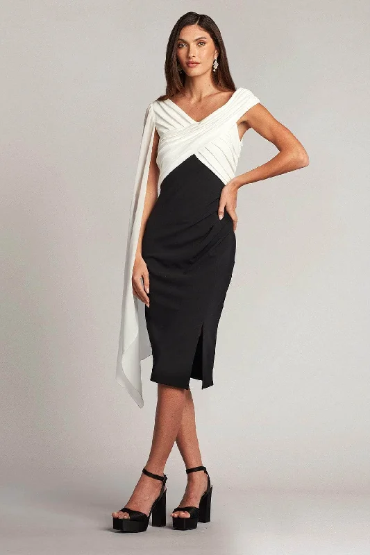 Special Discount Tadashi Shoji BOS22026MX - Pleated Crisscross Bodice Knee-Length Dress Special Discount Tadashi Shoji BOS22026MX - Pleated Crisscross Bodice Knee-Length Dress