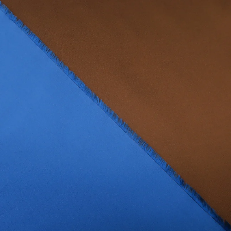 Inventory Reduction Blue and Copper Double-Sided Solid Silk Mikado Fabric