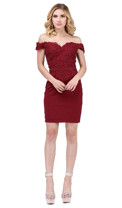 Year-End Sale Dancing Queen - 3032 Crystal Beaded Lace Off-Shoulder Homecoming Dress Year-End Sale Dancing Queen - 3032 Crystal Beaded Lace Off-Shoulder Homecoming Dress