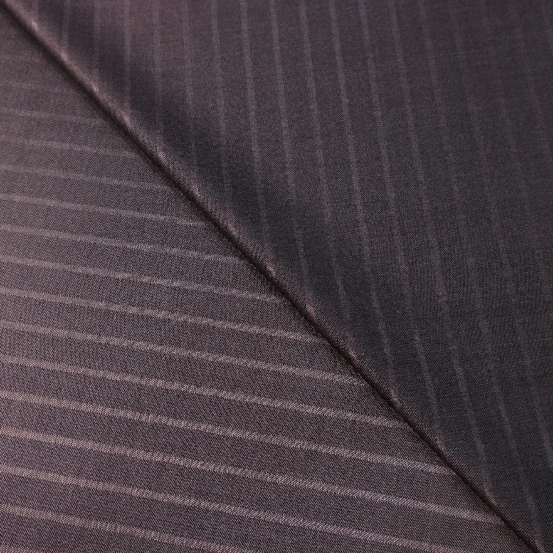 Blowout Deals Shiny Gray Herringbone Stripes Lana e Seta Ariston Fabric