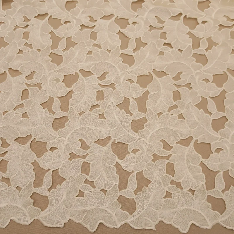 Friends and Family Sale Ivory Floral Corded Guipure Lace