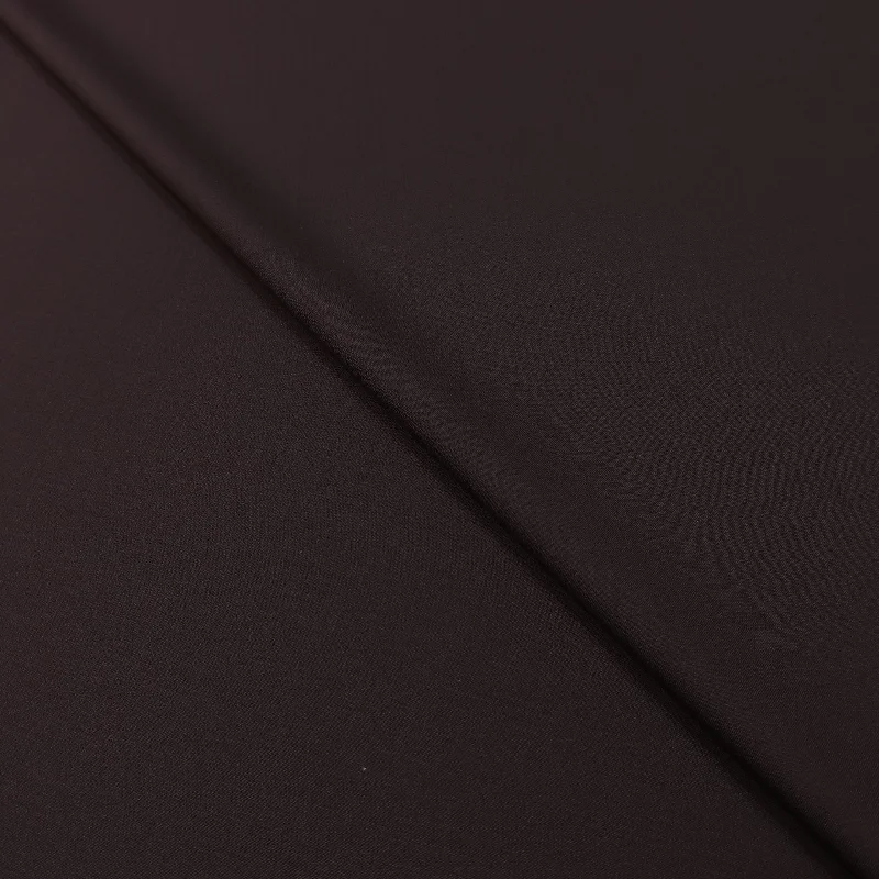 Super Bargain Dark Brown Solid Bleu Shine Doppio Ritorto Super 130's Ariston Fabric