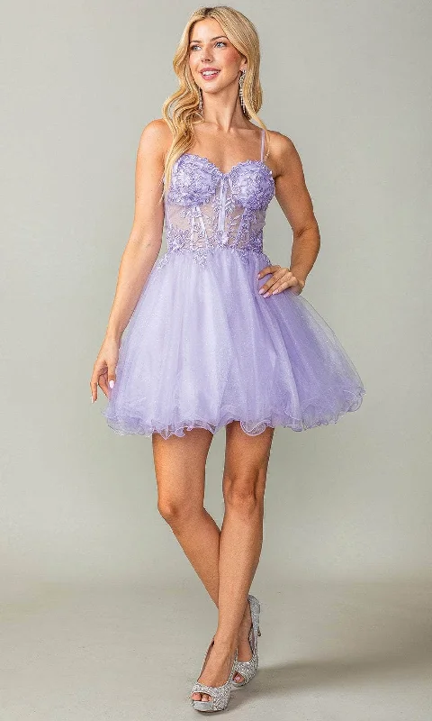 Today’s Deal Dancing Queen 3382 - Sheer Corset Cocktail Dress
