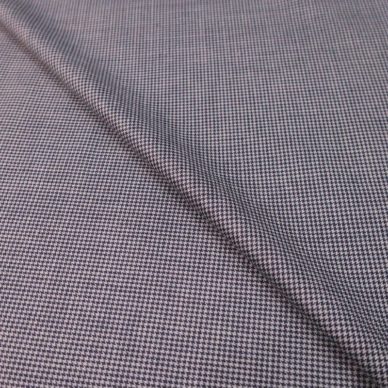 Final Markdown White and Blue Houndstooth Tuarec Wool Linen and Silk Loro Piana Fabric