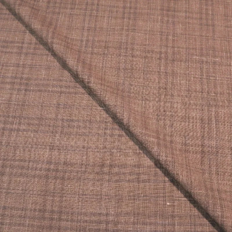 Today's Special Brown Small Windowpane Superfine Australian Wool Ermenegildo Zegna Cloth Suiting Fabric