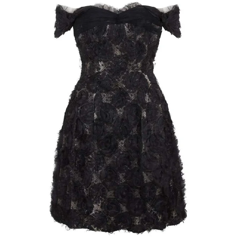 Deep Discounts 1960s Hardy Amies Couture Silk Organza Dress with Hand Made Net Flowers