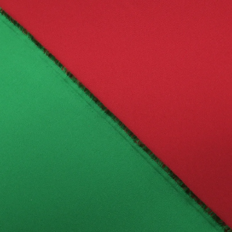 Steals and Deals Green and Red Double-Sided Stretch Mikado Fabric