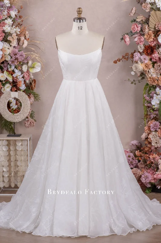 Super Bargain Ready To Ship | Romantic Floral Velvet Organza Aline Wedding Dress