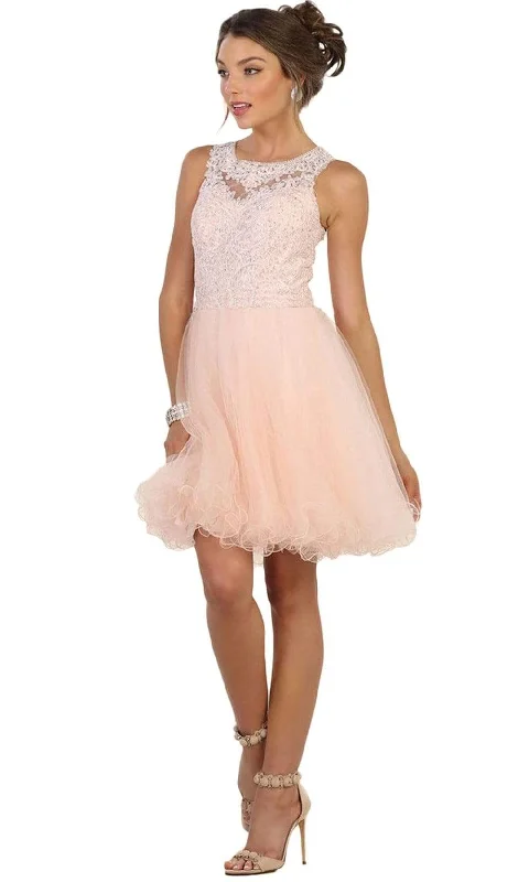 Overstock Sale May Queen - Embellished Jewel A-line Homecoming Dress