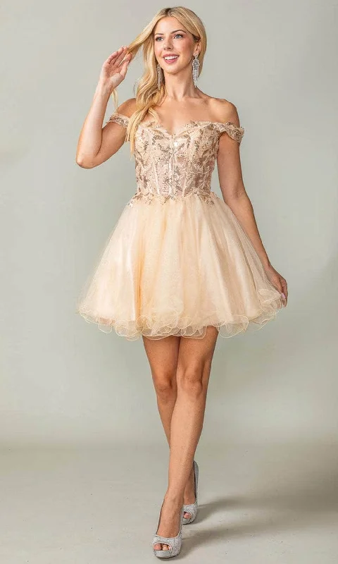 One-DAY Sale Dancing Queen 3378 - Embroidered A-Line Cocktail Dress