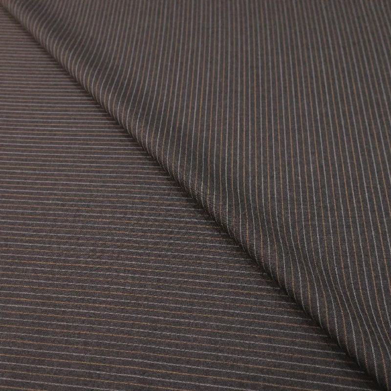 Major Savings Charcoal and Yellow Stripe Wool Loro Piana Fabric