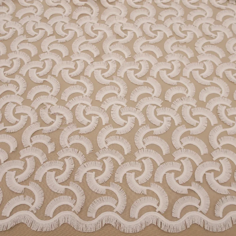 Clearance Sale Ivory Geometric Embroidered Lace