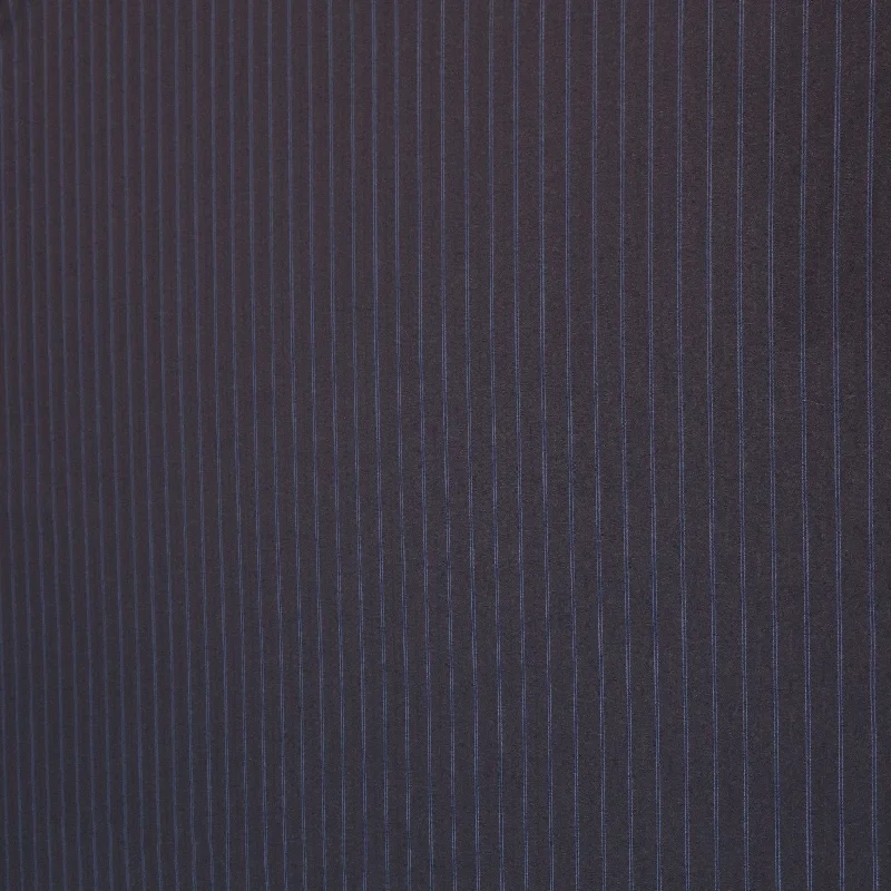 Closeout Charcoal and Blue Stripes Loro Piana Summer Tasmanian Super 130's Wool & Silk 600  Fabric