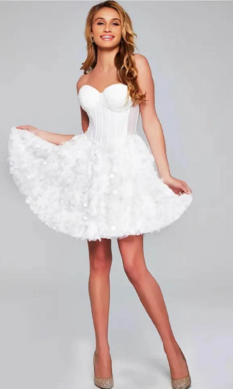 Price Reduction Jovani 38248 - Sweetheart Ruffled A-Line Cocktail Dress