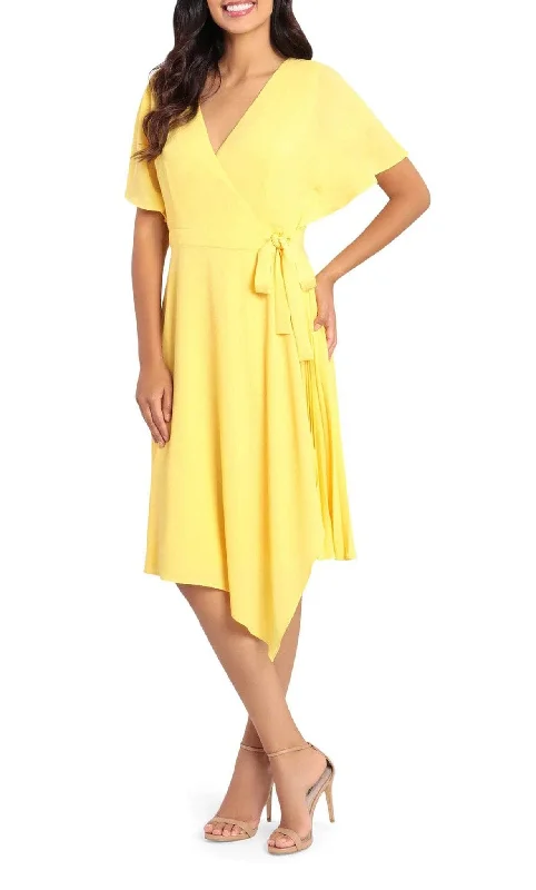 New Deals Maggy London G4631M - V-Neck A-line Knee-Length Dress