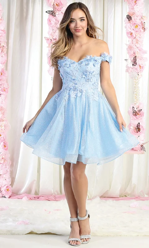 Exclusive Deal May Queen MQ1854 - Floral Applique Cocktail Dress