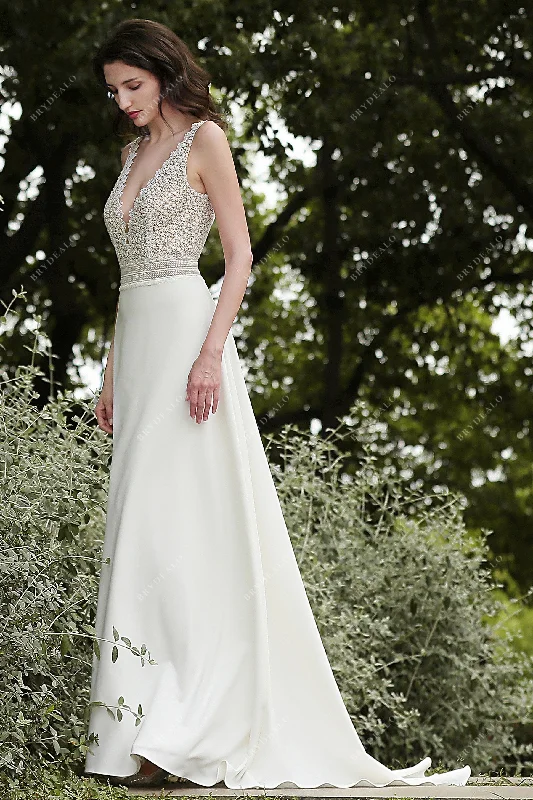 Midnight Madness Ready To Ship | Elegant Straps Lace Crepe A-line Wedding Dress