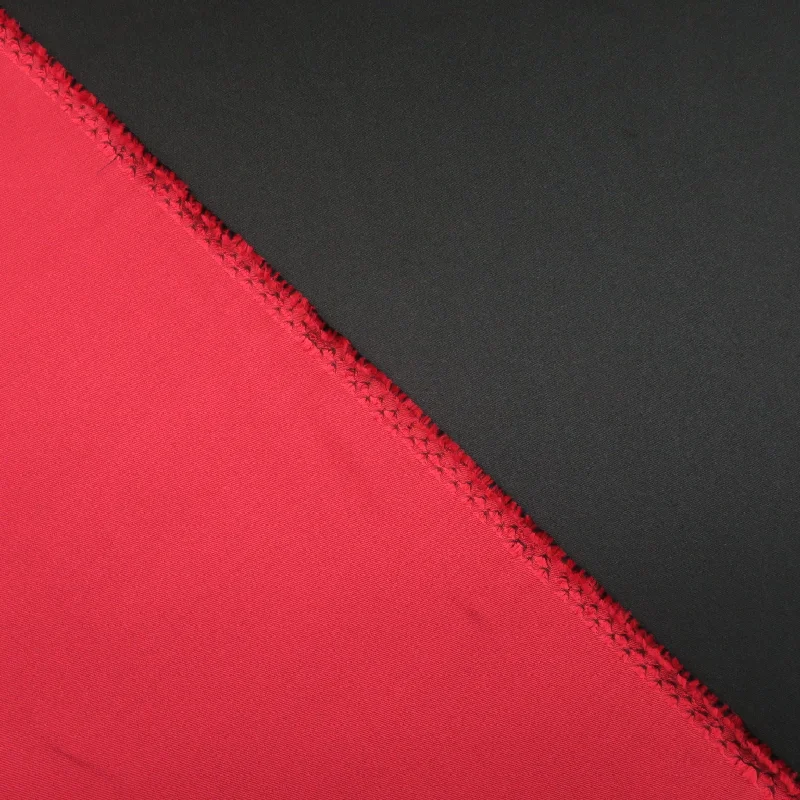 Online Only Black and Scarlet Red Double-Sided Stretch Mikado