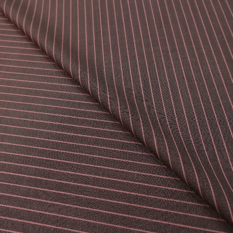 Clearance Items Light Brown Stripes Bleu Shine Super 130's Ariston Fabric