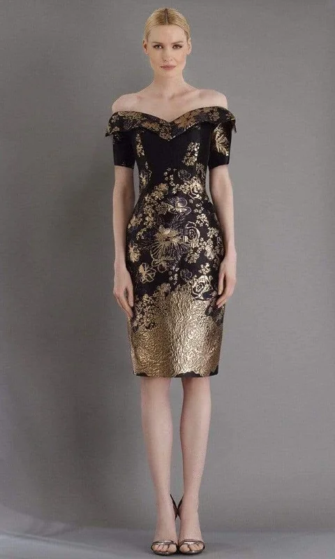 Act Fast Janique - 1939 Off-Shoulder Metallic Cocktail Dress