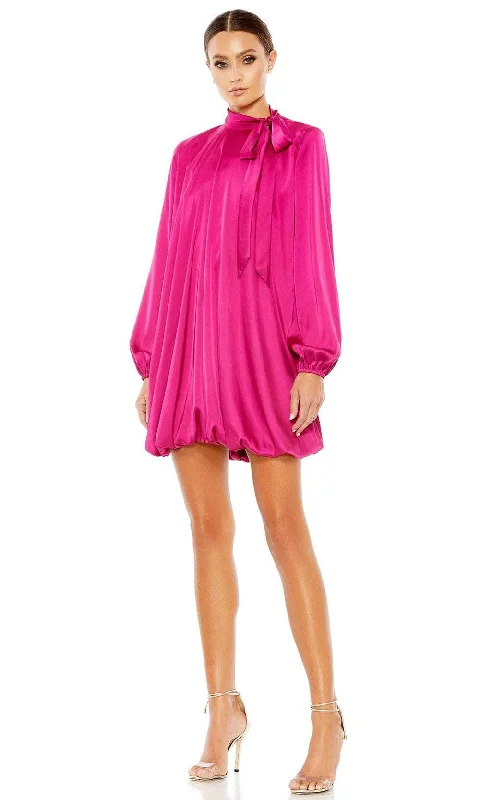 Final Sale Ieena Duggal 26922 - Long Sleeve Bubble Hem Cocktail Dress