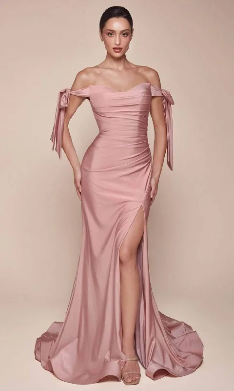 Early Access Cinderella Divine - CD943 Off-Shoulder Luxe Jersey Prom Dress