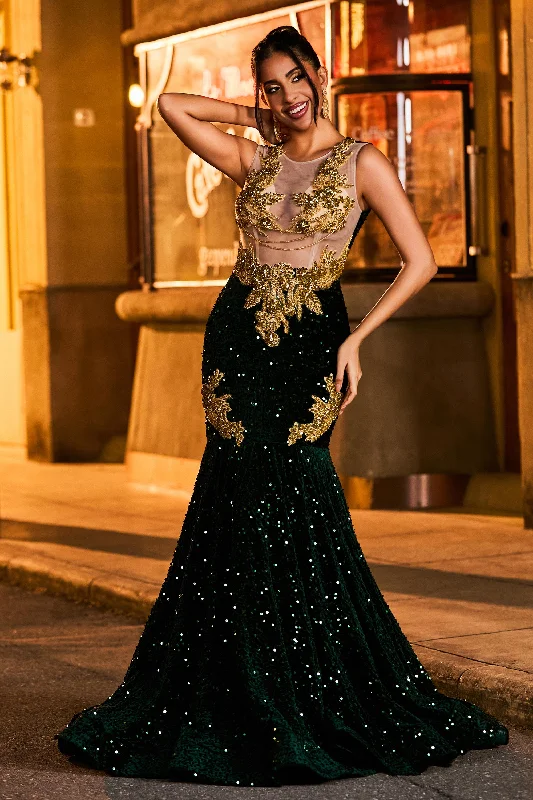 Doorbuster Deal Mermaid See-through Luxurious Sequins Evening Gown