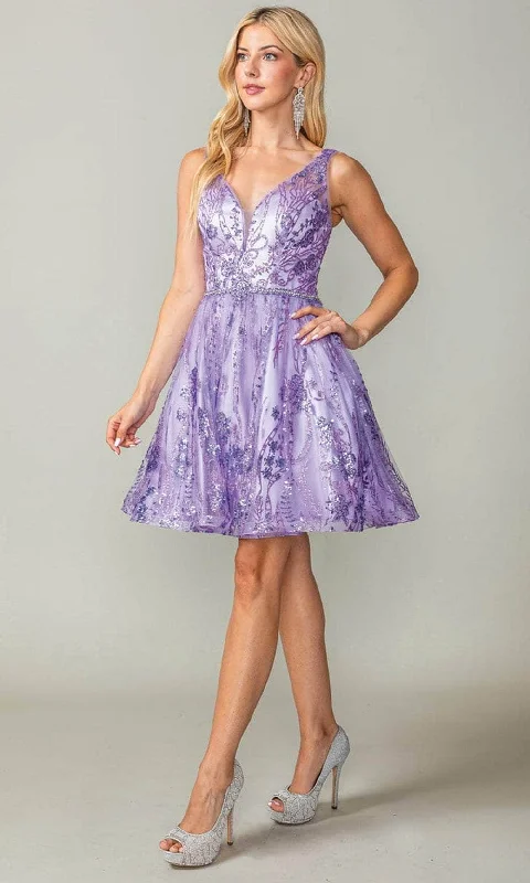 The Best Prices Dancing Queen 3364 - Sleeveless Glitter Cocktail Dress