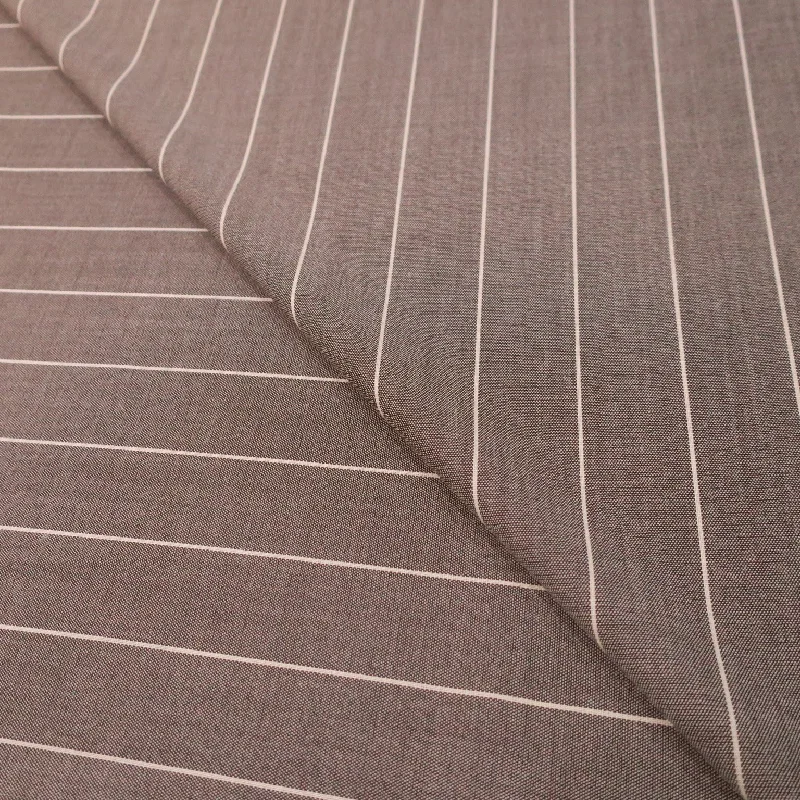 Bargain Bin Light Gray Stripe Loro Piana Pecora Nera Wool Fabric