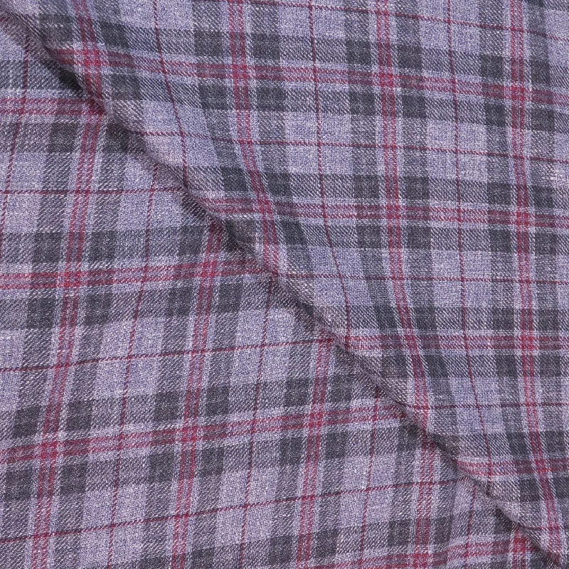 Midnight Sale Light Grey Plaid Ermenegildo Zegna Cloth Suiting Fabric