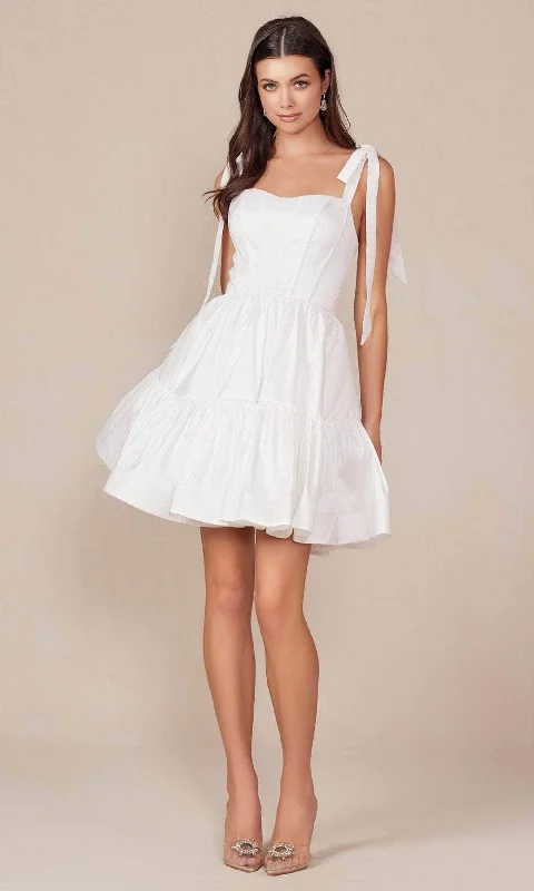 Grand Opening Sale Nox Anabel T869W - Tie Strap Semi Sweetheart Neck Cocktail Dress Grand Opening Sale Nox Anabel T869W - Tie Strap Semi Sweetheart Neck Cocktail Dress