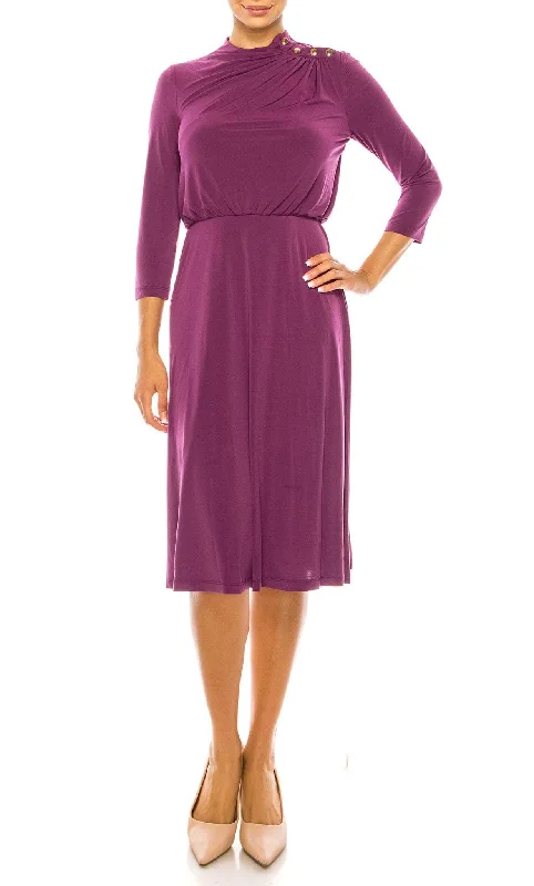 Daily Specials London Times T6003M - Button Detail Ruched Formal Dress