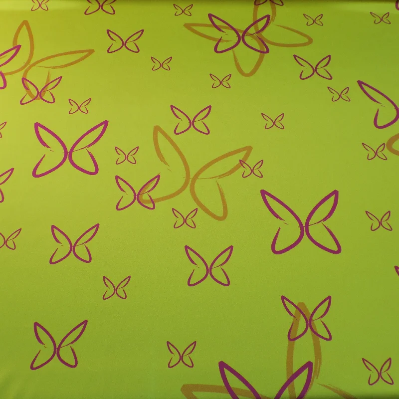 Price Rollback Fuchsia Large Butterfly on Yellow Ground Printed Silk Stretch Charmeuse Price Rollback Fuchsia Large Butterfly on Yellow Ground Printed Silk Stretch Charmeuse