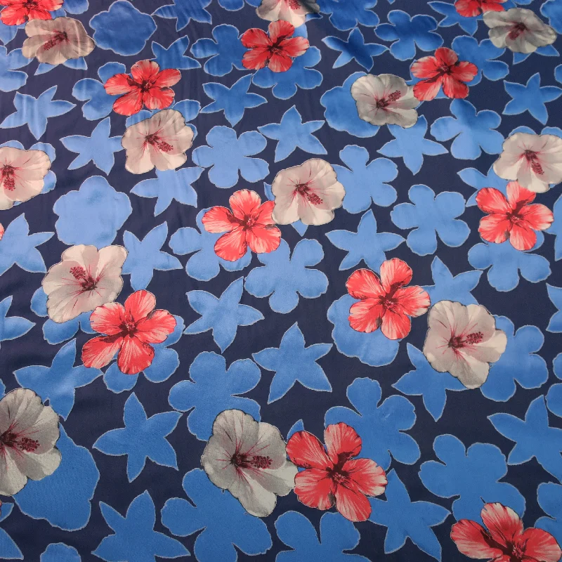 Unmissable Offer Red Turquoise and Blue Silk Chiffon and Charmeuse Fabric