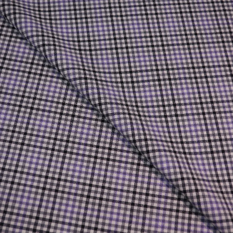 Big Discounts Purple and Charcoal Check Plaid Luxury Super 130's Holland & Sherry Fabric
