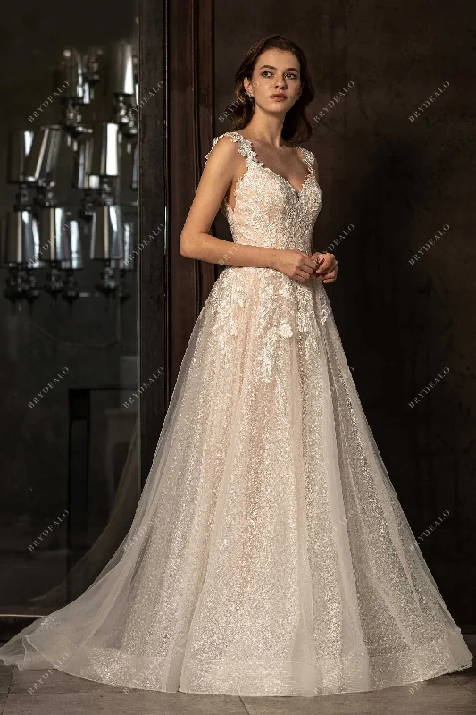 Final Clearance Ready To Ship | Romantic Strap Lace Tulle A-line Wedding Dress