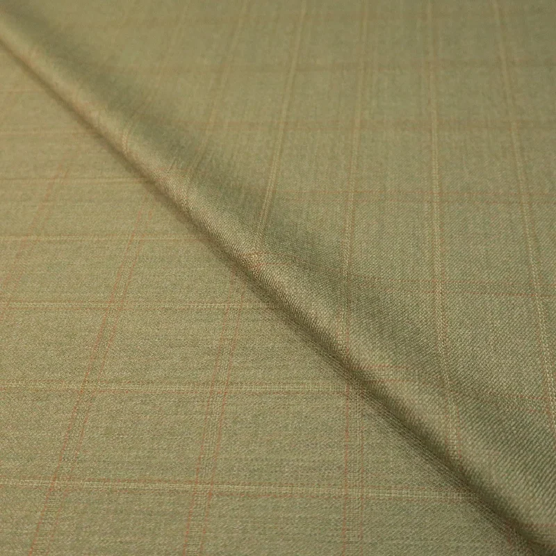 Friends and Family Sale Pale Green Plaid Loro Piana Wool Fabric