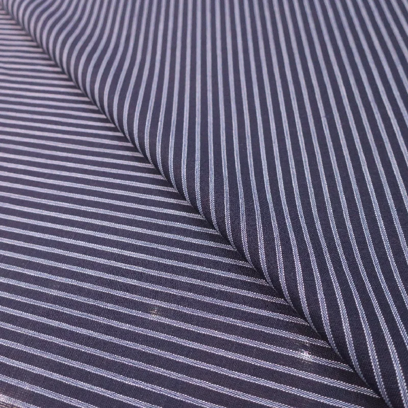 Doorbuster Deal Navy and Blue Stripes Loro Piana Wool and Linen Suiting Fabric