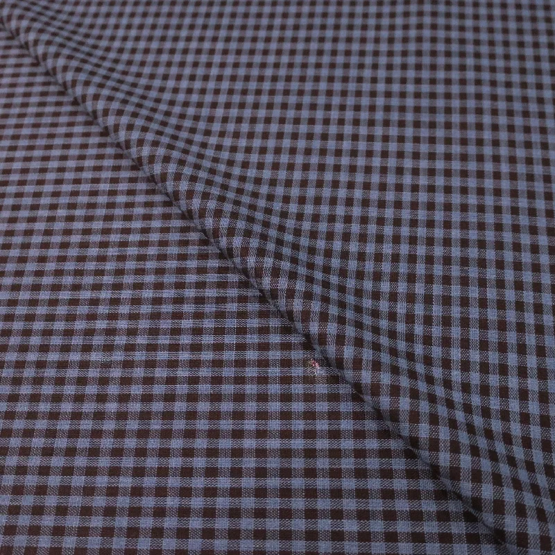 Deep Discounts Blue and Charcoal Check Loro Piana Zelander Extrafine Wool Fabric