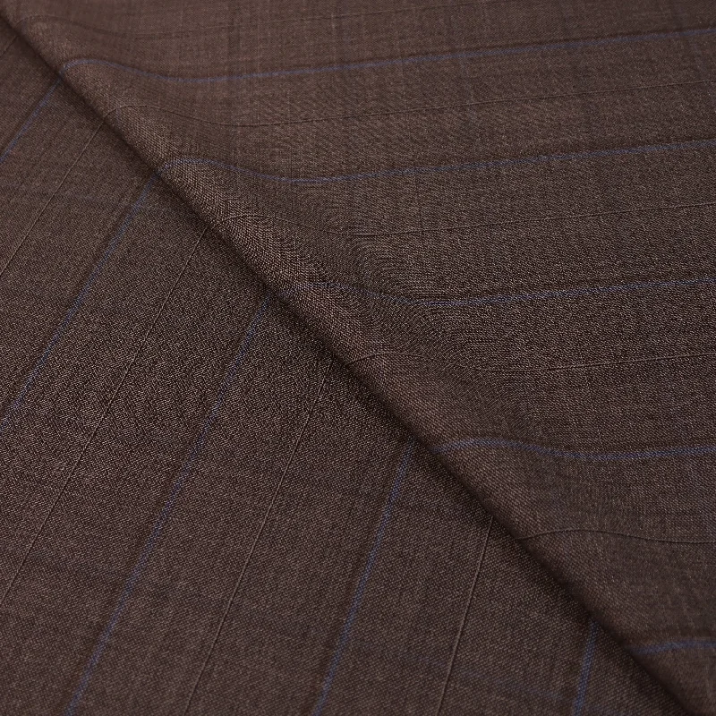 TIME-Limited Offer Medium Gray / Brown with Blue Windowpane Luxury Elastic Ariston Fabric