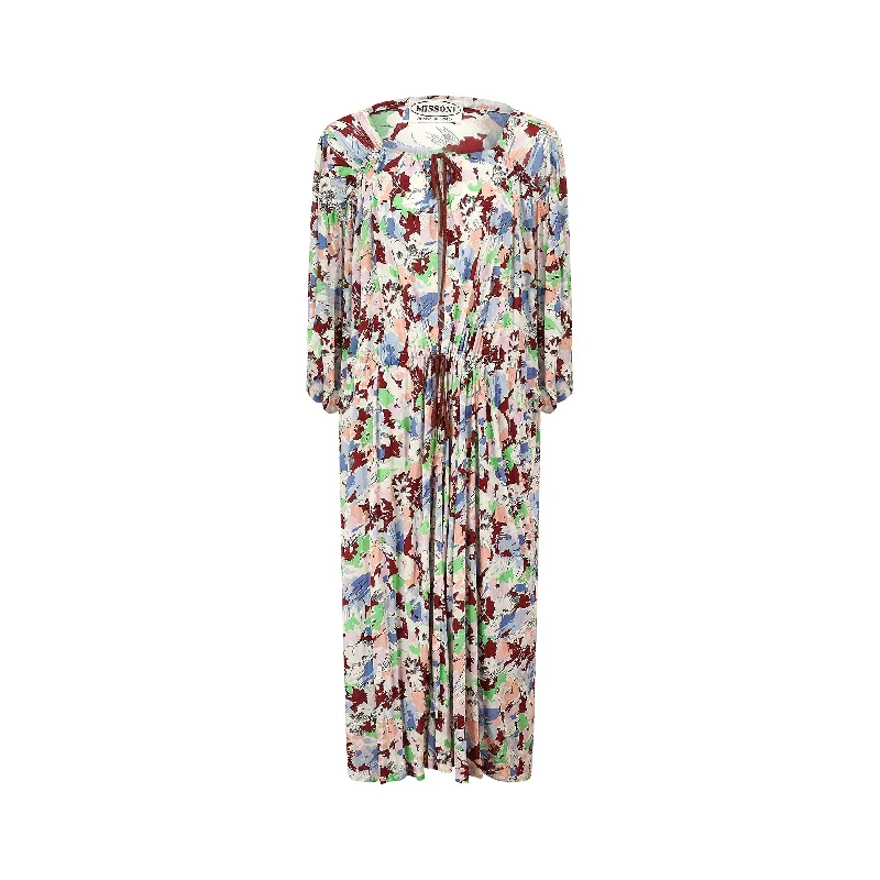Steals and Deals 1976 Documented Missoni Floral Silk Jersey Dress Suit