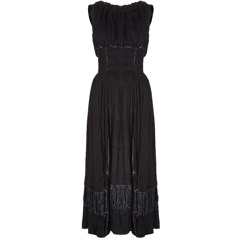 Crazy Deals 1950s Frank Usher Black Panne Silk Velvet Dress